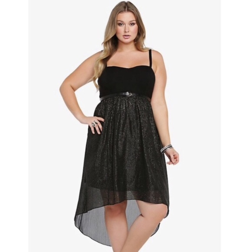 Torrid sparkly high low sweetheart dress